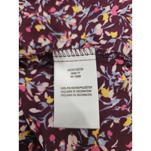 Sears Top Simply Styled Purple Floral Lace Long Sleeve Peasant Women's Medium - Picture 6 of 8